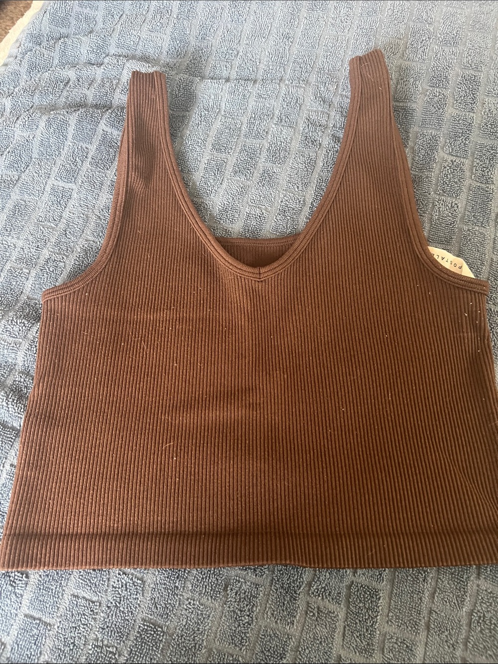 Aeropostale Brown Ribbed V-Neck Tank